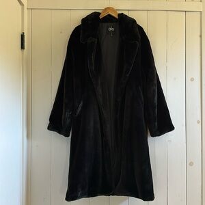 All faux fur trench black - never worn!